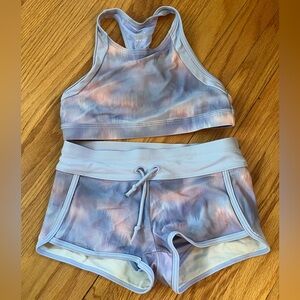 Athleta Girl two piece swimsuit blue